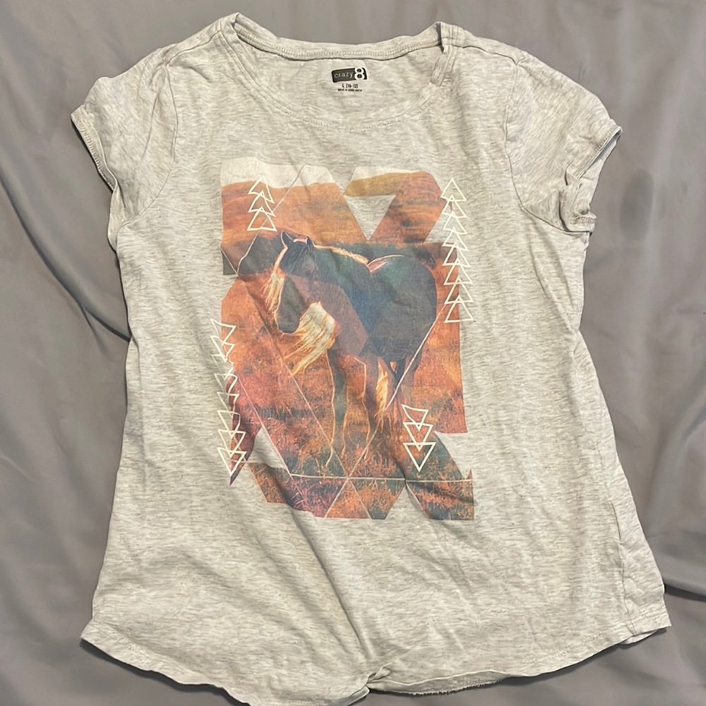 Girls Crazy Eights horse top